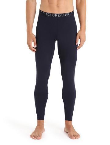 Men's Icebreaker Merino 200 Sonebula Thermal Leggings Base Layers Midnight Navy / Snow | CA 1582ZUTG